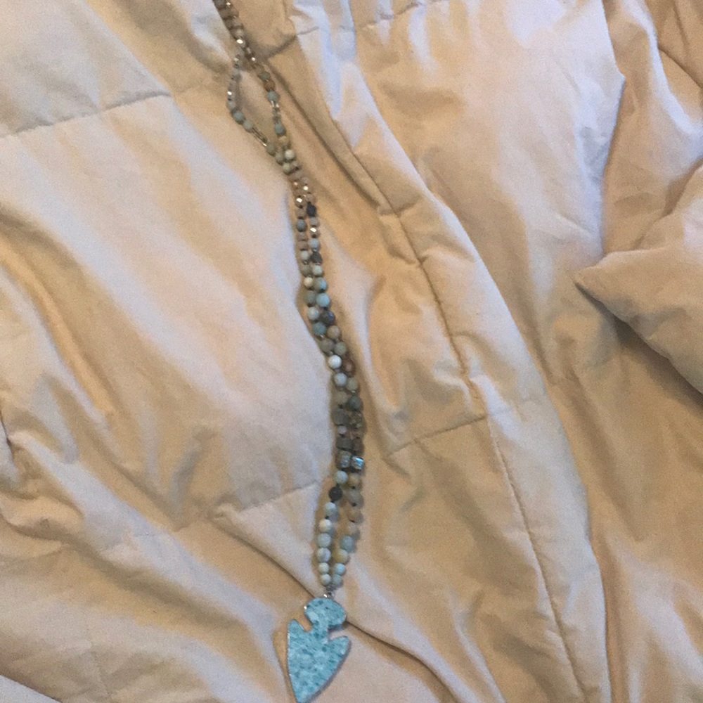 Beaded arrowhead long necklace
